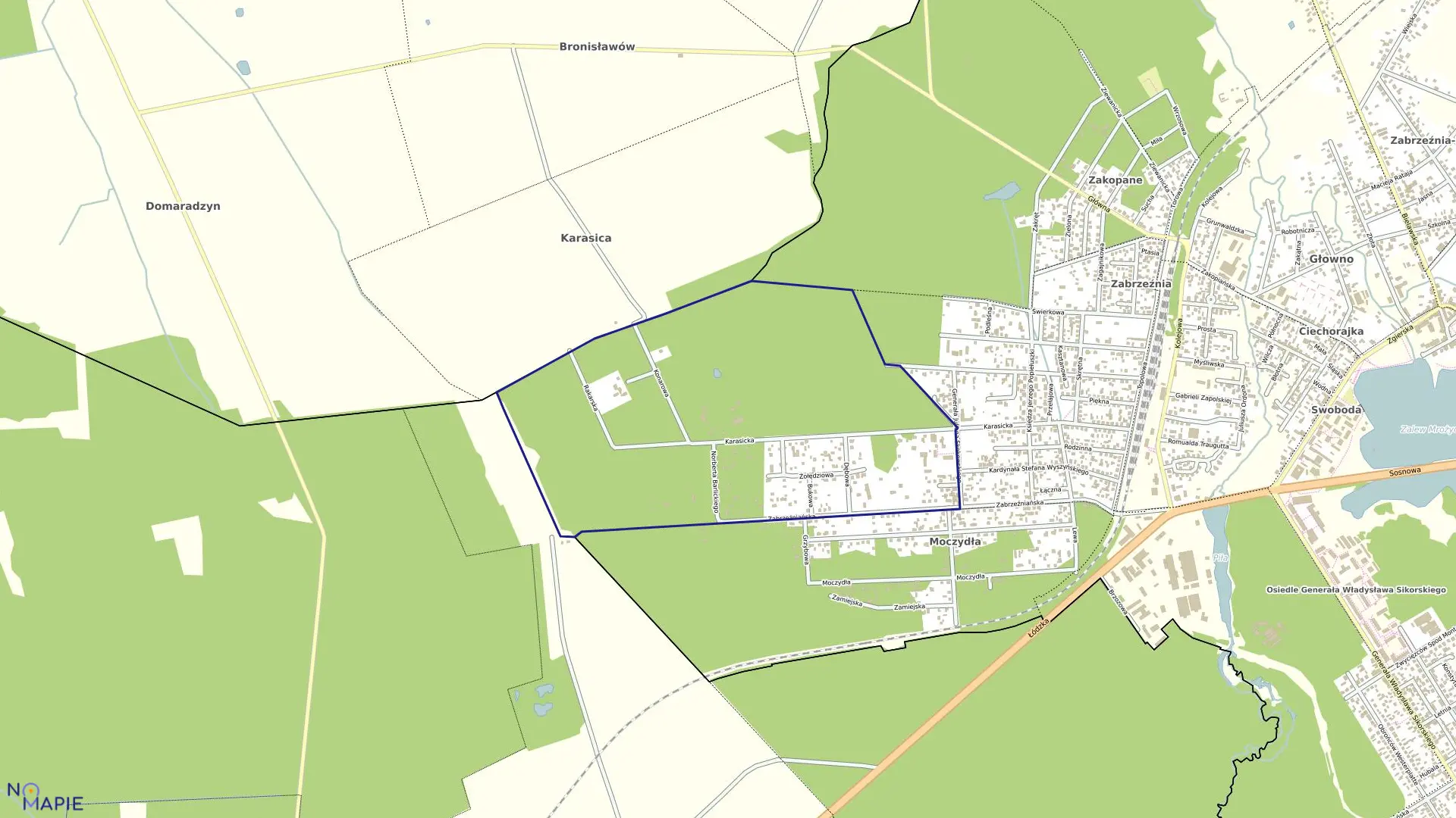 Mapa obrębu GŁOWNO 2 w mieście Głowno
