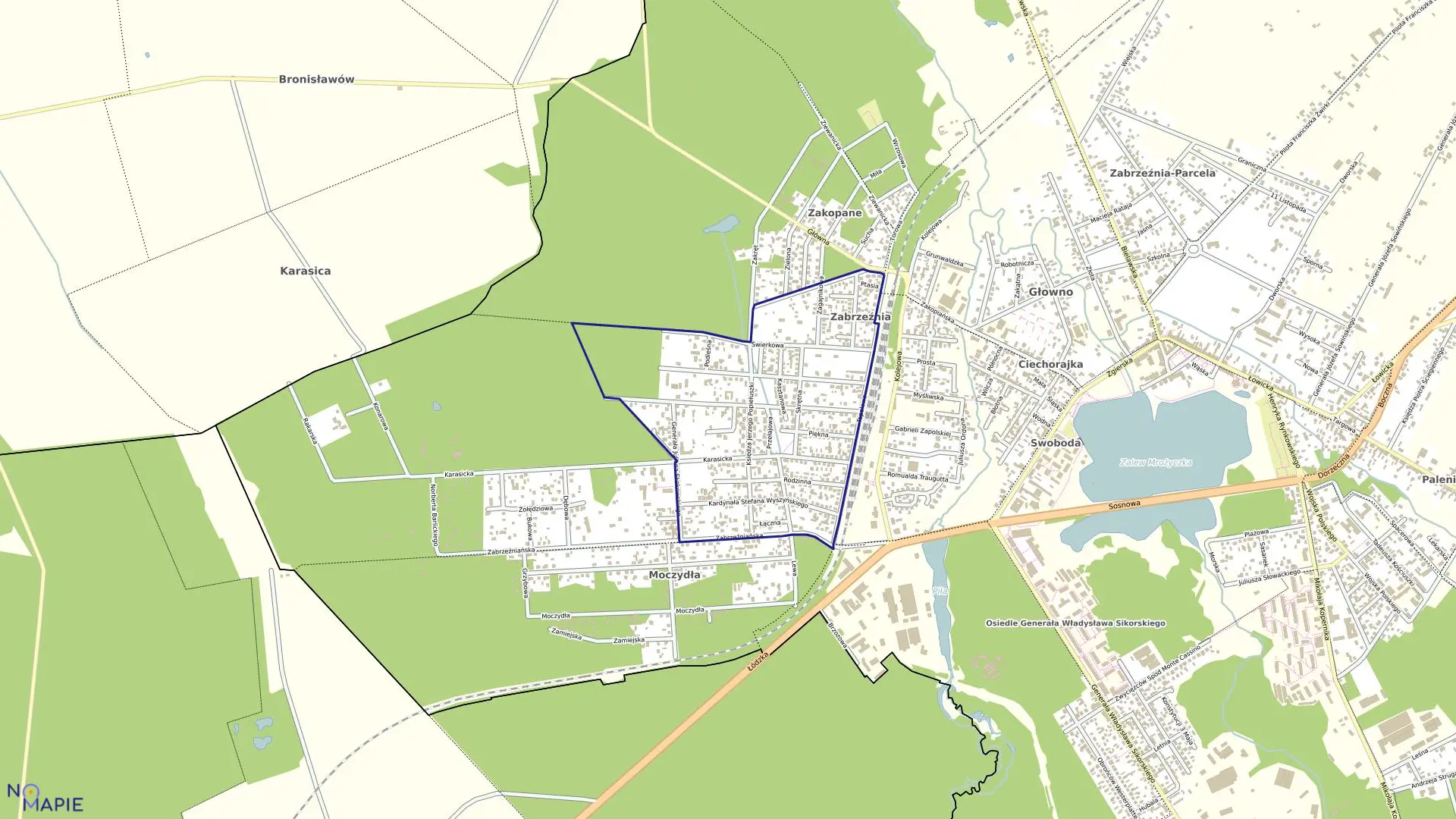 Mapa obrębu GŁOWNO 3 w mieście Głowno