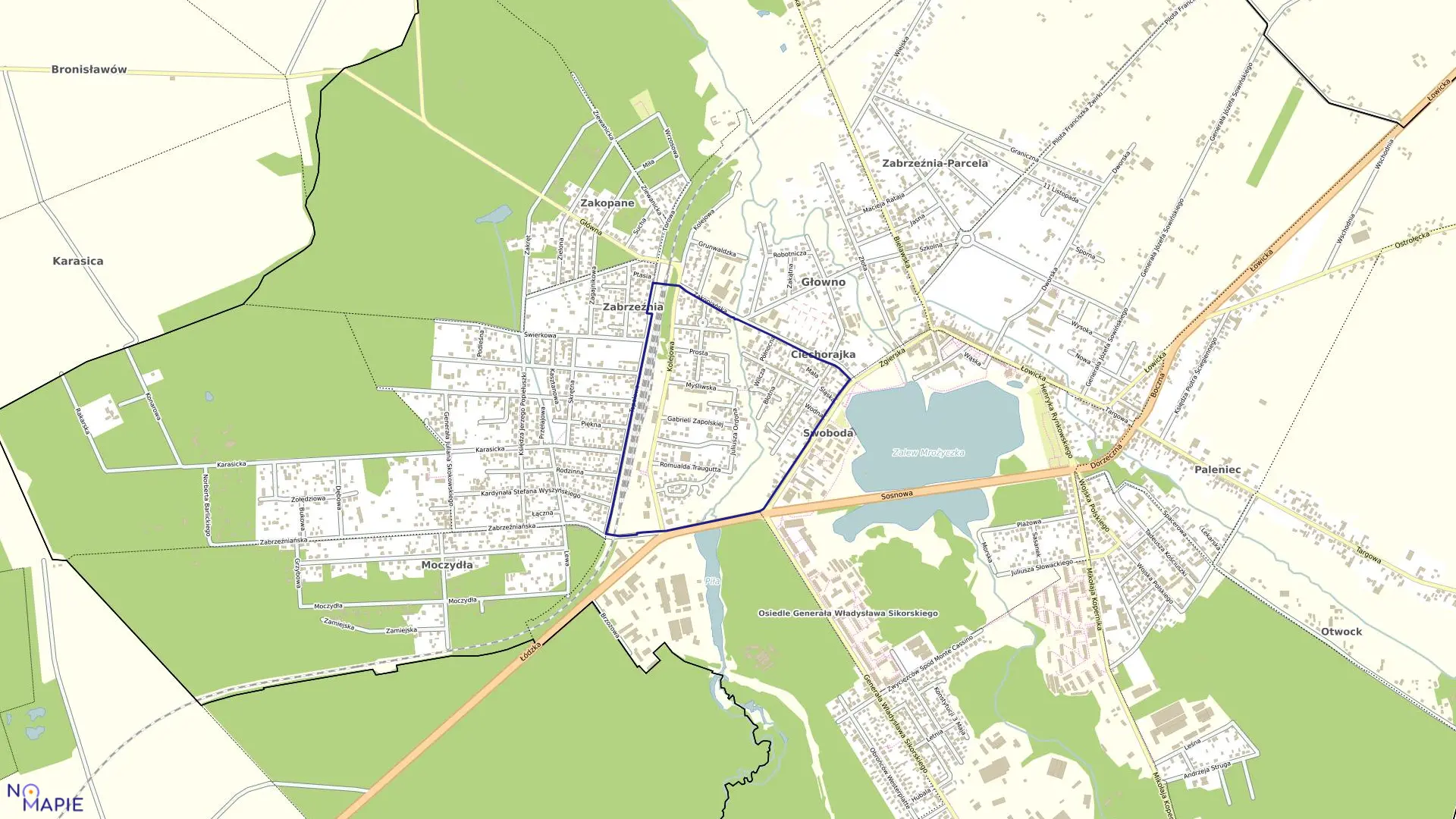 Mapa obrębu GŁOWNO 6 w mieście Głowno