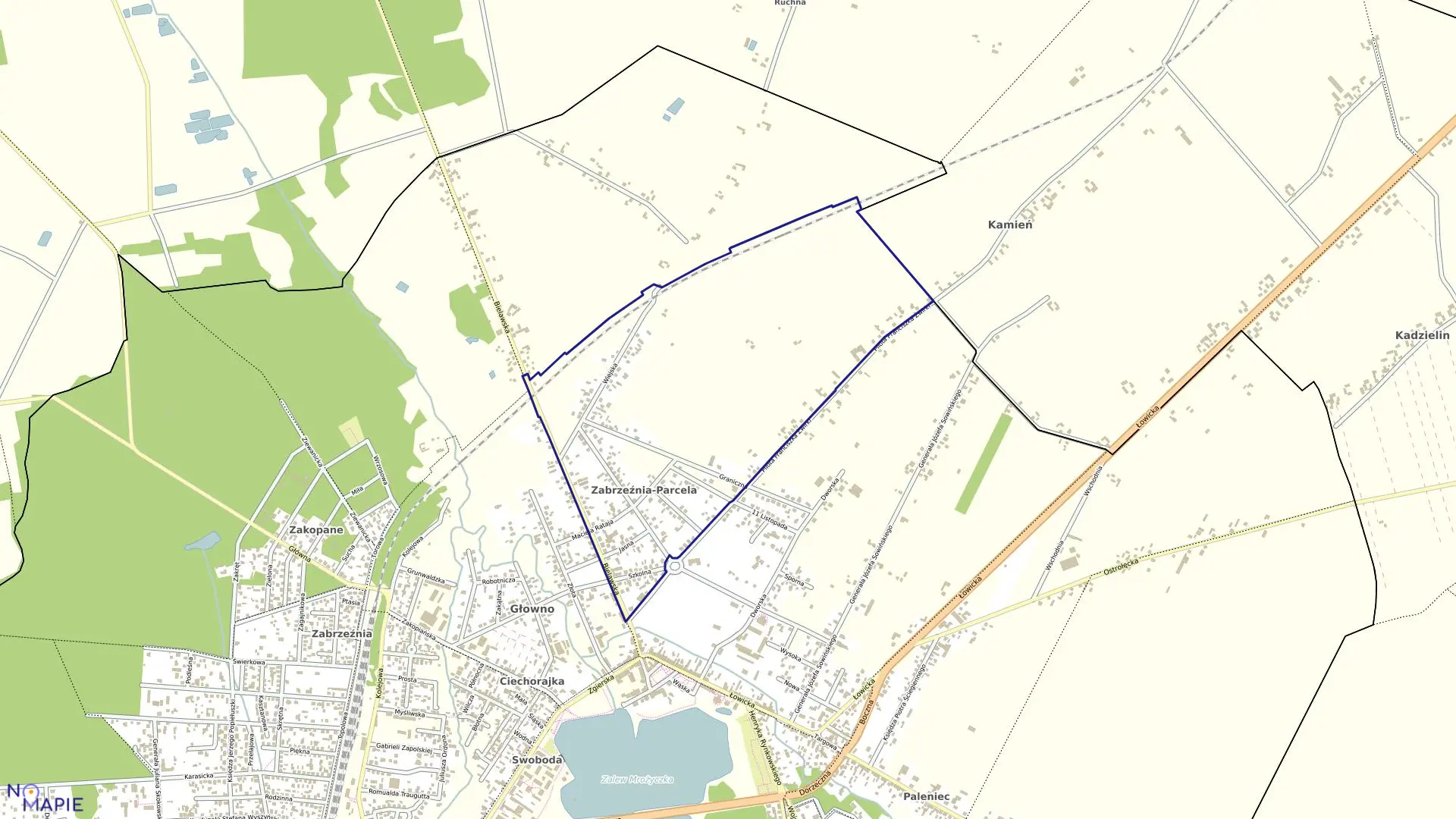Mapa obrębu GŁOWNO 8 w mieście Głowno