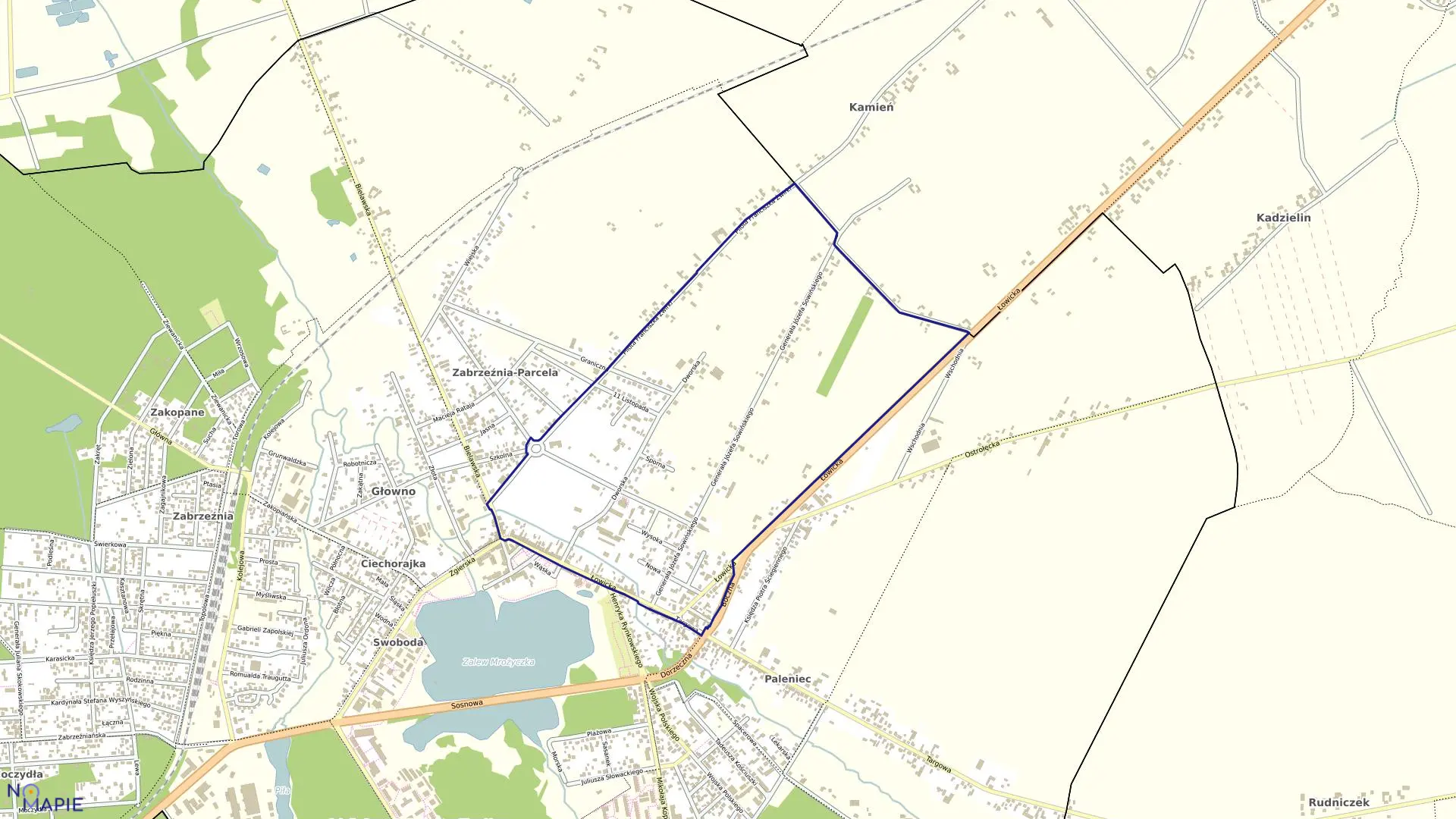 Mapa obrębu GŁOWNO 9 w mieście Głowno